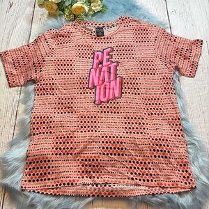 P.E Nation Linen Polka Dot Logo Graphic Tee sz S